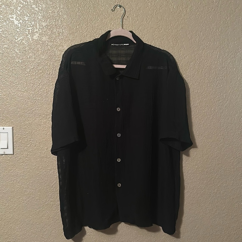 Sheer button up blouse no tag Xl